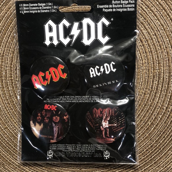 AC/DC | Accessories | Acdc Back In Black Buttons | Poshmark